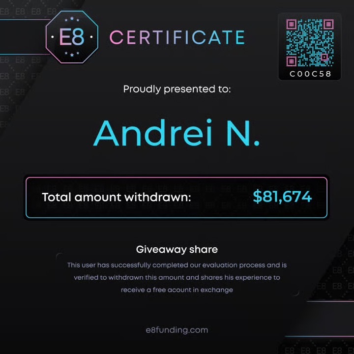 E8 certificate — total withdrawn $81,674