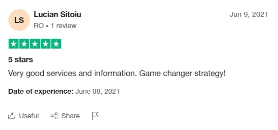 Recenzie Trustpilot — 5 stars, de Lucian Sitoiu