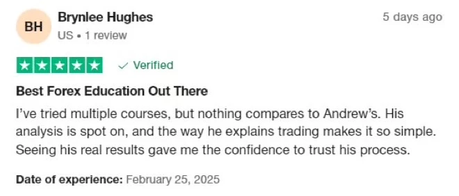 Recenzie Trustpilot — Best Forex Education Out There, de Brynlee Hughes